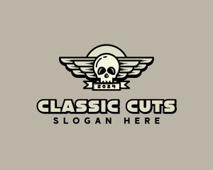 Skull Wing Biker Gang logo design