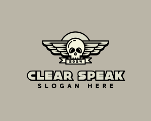 Skull Wing Biker Gang logo design