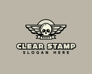 Skull Wing Biker Gang logo design