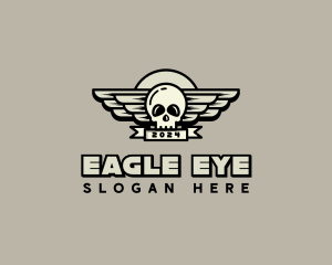 Skull Wing Biker Gang logo design