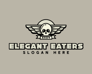 Skull Wing Biker Gang logo design