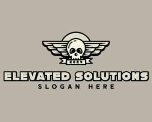 Skull Wing Biker Gang logo design