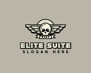 Skull Wing Biker Gang logo design