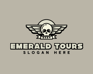 Skull Wing Biker Gang logo design