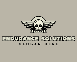 Skull Wing Biker Gang logo design