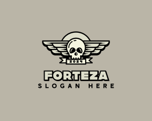 Skull Wing Biker Gang logo design