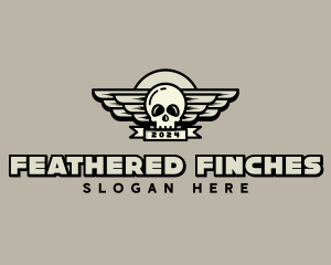 Skull Wing Biker Gang logo design