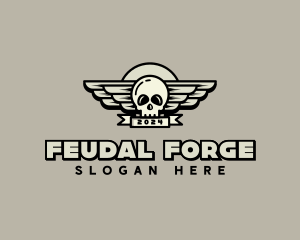 Skull Wing Biker Gang logo design