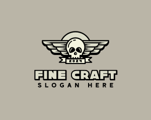 Skull Wing Biker Gang logo design