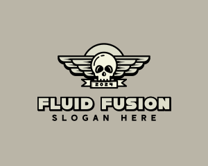 Skull Wing Biker Gang logo design