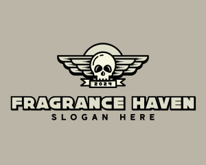 Skull Wing Biker Gang logo design