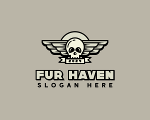 Skull Wing Biker Gang logo design