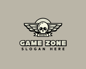 Skull Wing Biker Gang logo design