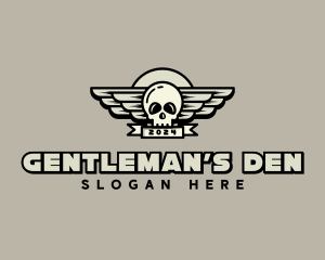 Skull Wing Biker Gang logo design