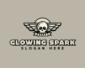 Skull Wing Biker Gang logo design