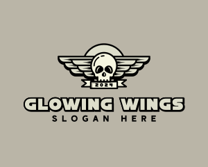 Skull Wing Biker Gang logo design