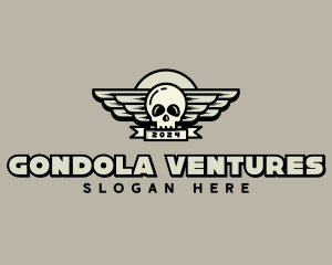 Skull Wing Biker Gang logo design