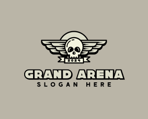 Skull Wing Biker Gang logo design