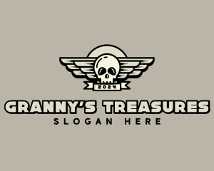 Skull Wing Biker Gang logo design