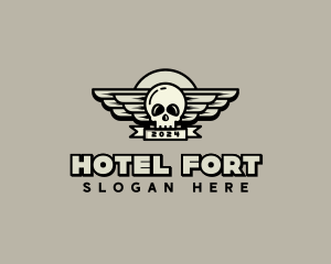 Skull Wing Biker Gang logo design