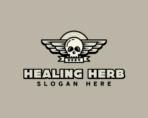 Skull Wing Biker Gang logo design