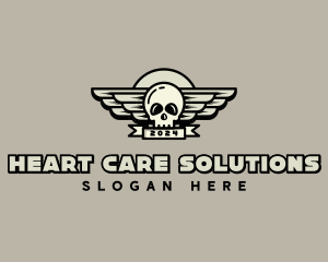 Skull Wing Biker Gang logo design