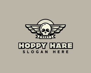 Skull Wing Biker Gang logo design