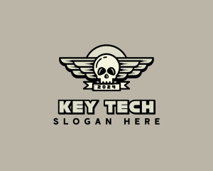 Skull Wing Biker Gang logo design