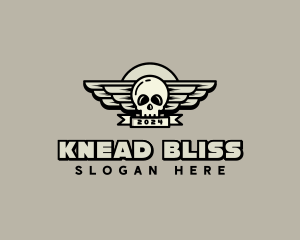 Skull Wing Biker Gang logo design