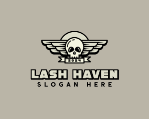 Skull Wing Biker Gang logo design