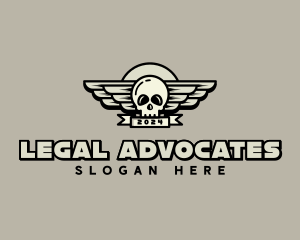 Skull Wing Biker Gang logo design