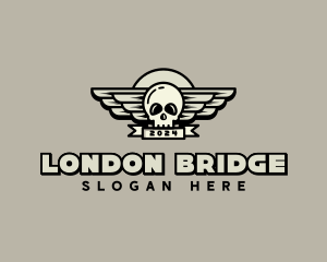 Skull Wing Biker Gang logo design