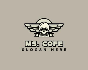 Skull Wing Biker Gang logo design