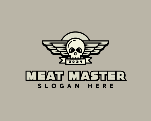 Skull Wing Biker Gang logo design