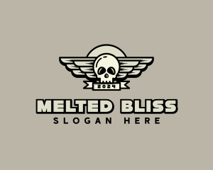 Skull Wing Biker Gang logo design