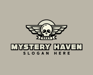 Skull Wing Biker Gang logo design