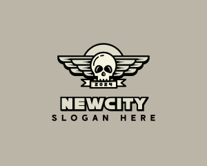 Skull Wing Biker Gang logo design