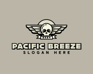 Skull Wing Biker Gang logo design