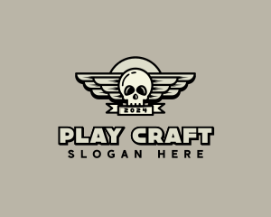 Skull Wing Biker Gang logo design