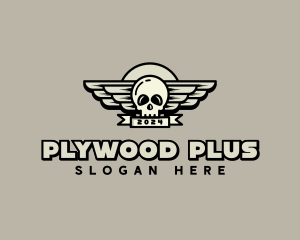 Skull Wing Biker Gang logo design