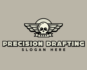 Skull Wing Biker Gang logo design