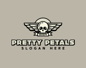 Skull Wing Biker Gang logo design