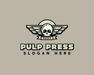 Skull Wing Biker Gang logo design