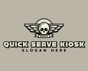 Skull Wing Biker Gang logo design