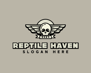 Skull Wing Biker Gang logo design