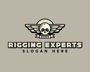 Skull Wing Biker Gang logo design