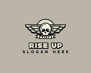 Skull Wing Biker Gang logo design