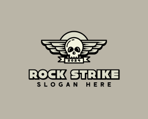 Skull Wing Biker Gang logo design