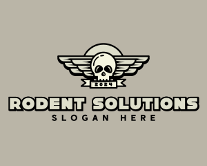 Skull Wing Biker Gang logo design