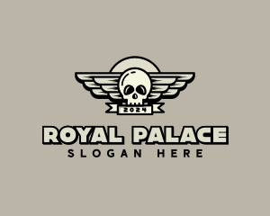 Skull Wing Biker Gang logo design